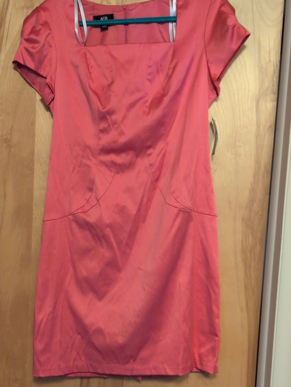 AGB Pink Square-Neck Sheath Dress